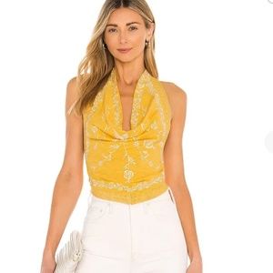 Free People Hows It Going Halter Top In Yellow, S